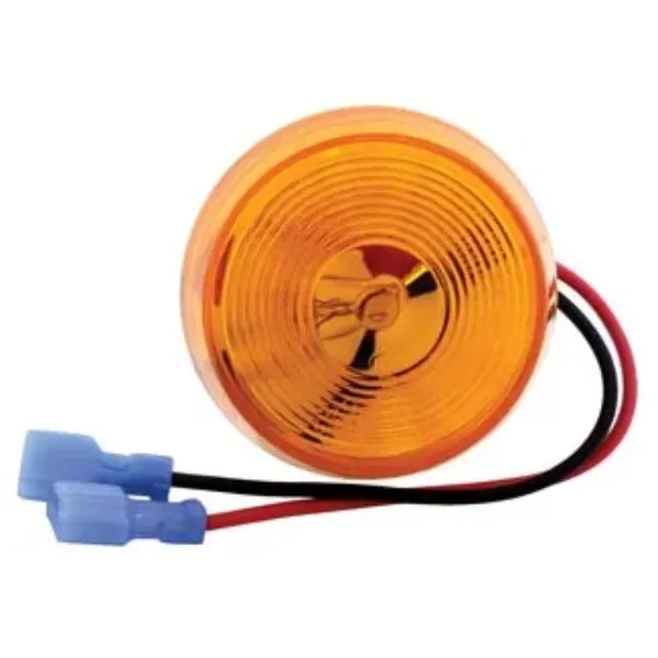 2.5" Round Amber Incandescent Marker & Clearance Light – Surface Mount, 2-Wire Spade Terminals