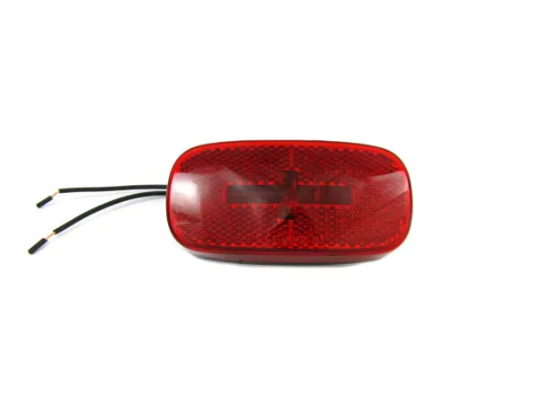 4" x 2" Red Incandescent Marker & Clearance Light with Reflector – Black Base, 2-Wire