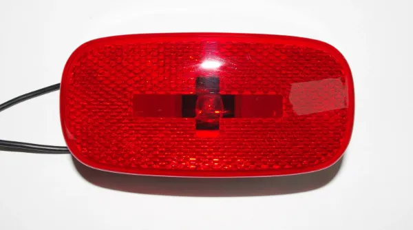 4" x 2" Red Incandescent Marker & Clearance Light with Reflector – White Base, 2-Wire