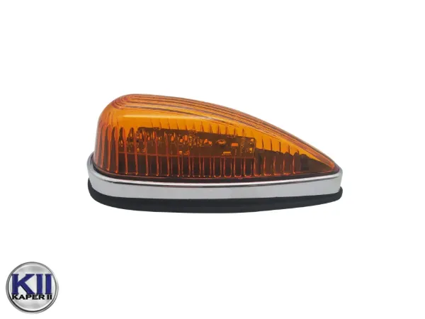 Signature Series Teardrop Amber LED Marker Light – 14 SMD, Curved Chrome Base