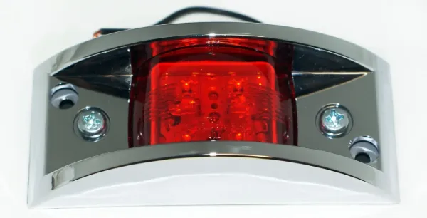 Red 6 LED Marker Clearance Light with Chrome Brush Guard