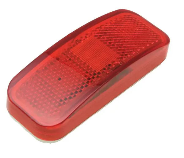 4" x 1.5" Red 6-LED Marker & Clearance Light with Reflector – White Base, 2-Wire