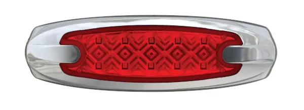 Red 10-LED Marker & Clearance Light with Chrome Insert and Snap-On Bezel