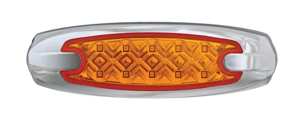 Amber 10 LED Marker Clearance Light with Chrome Insert and Snap On Bezel