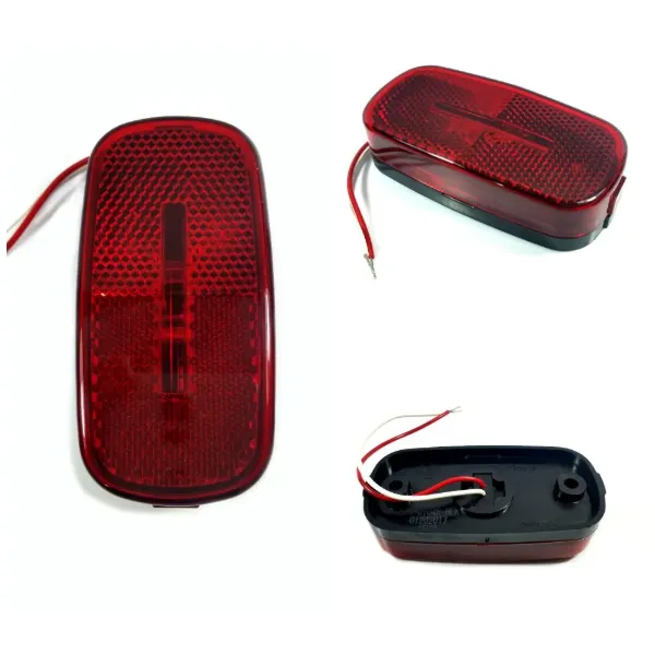 4 x 2 Inch Red LED Combination Clearance & Side Marker Light with Reflector – Black Base