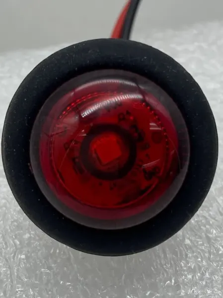 3/4 Inch Sealed Red 1-SMD LED Marker/Clearance Light – PC2, Grommet Mount with 10" 18 AWG Leads