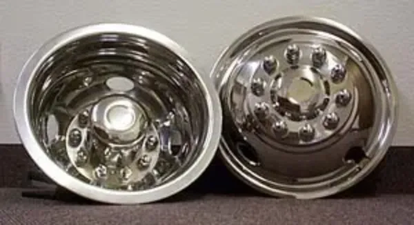 16" x 6" Stainless Steel Wheel Simulator Set – Universal, 10 Lug, 10 on 7.25", 360° Retention