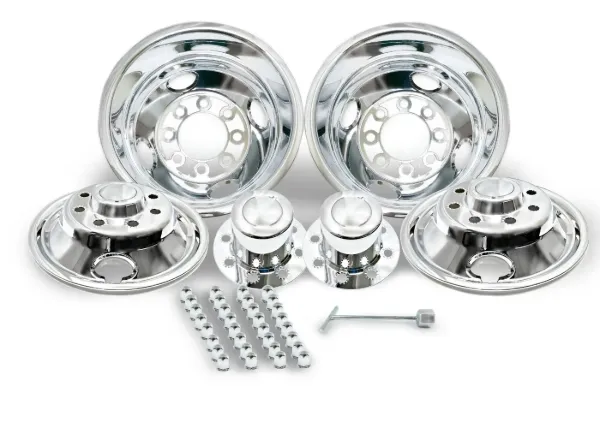 17" × 6.5" Ford F-350 ABS Chrome Wheel Simulator Set – 8-Lug, 200mm, 4-Hole Design