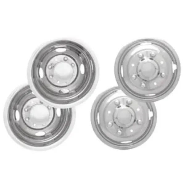 17" x 6.5" Wheel Simulator Set – 8-Lug, 200mm Bolt Circle, 4-Hand-Hole Design with A-14 Pop-Out Caps