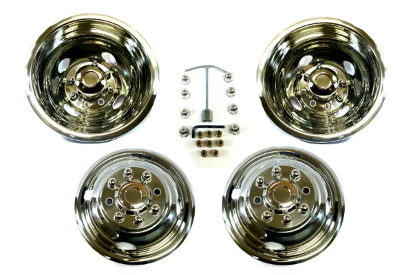 16" x 6" Wheel Simulator Set – 8-Lug, 8-on-6.5", 4-Hand-Hole Design, Fits 2008–Current Ford E-350/E-450