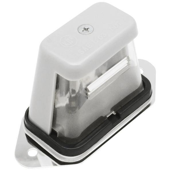 12V Incandescent License Plate Light – Gray Bracket Mount, 1-Wire