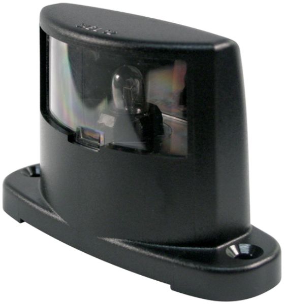 12V Incandescent License Plate Light Black ABS Housing 2 Wire