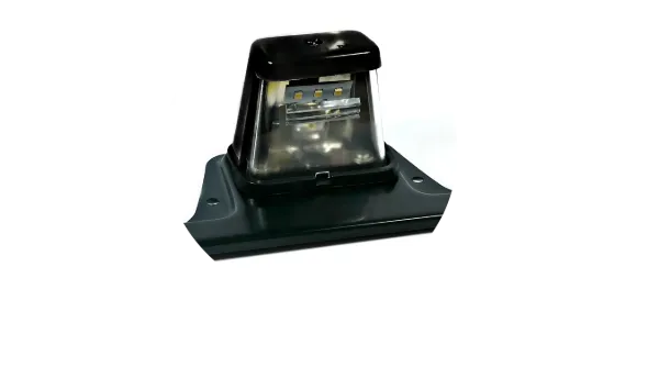 12V LED License Plate Light – Black Housing with Black Bracket, 2-Wire, Gasket Included