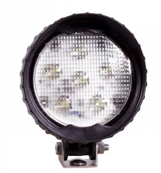 12V 6-Diode LED Work Light – Black Aluminum Housing with Snap-On Hood & Mounting Bolt