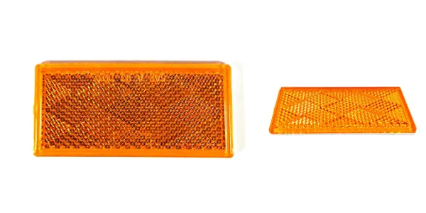 3-3/16" x 1-7/16" Diamond Pattern Amber Reflector – Adhesive Backed