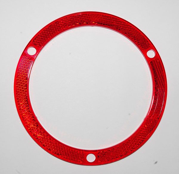 4 Inch Round Red Reflector Surface Screw Mount