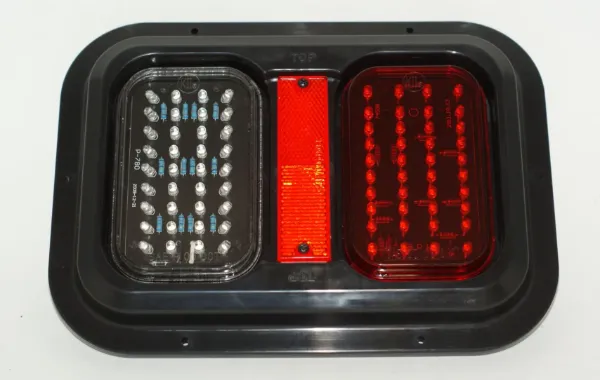 LED Stop, Turn, Tail & Backup Combination Light with Reflector – Black Frame, Surface Mount