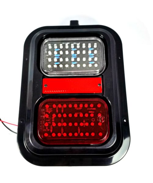 LED Stop Turn Tail and Backup Light with Reflector Black Frame Bullet Ends Surface Mount