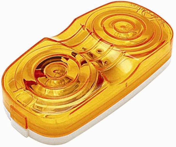 Amber Incandescent Cat's Eye Marker Light – Dual Bulb, Two Wire Base