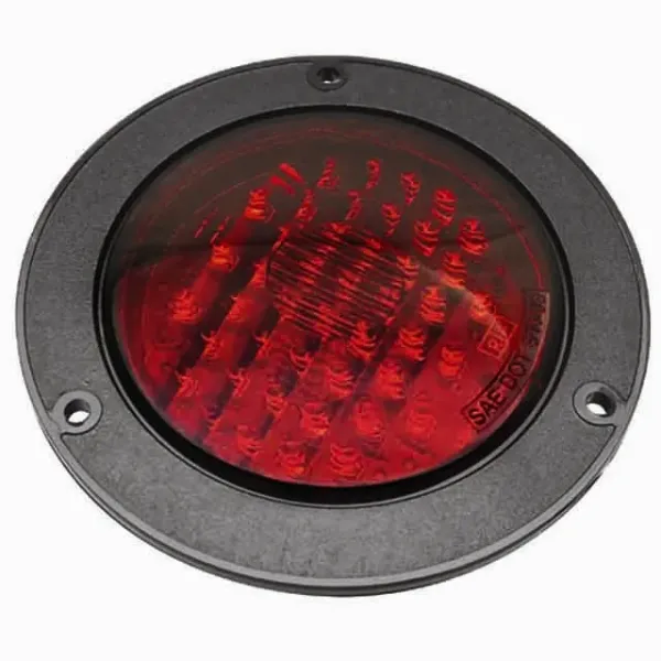 4-Inch Round Red LED Stop, Turn & Tail Light – 44 Diode, Flange Mount, Hardwired