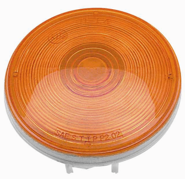 4 Inch Round Amber Incandescent Front Park Turn Light Grommet Mount Standard Plug