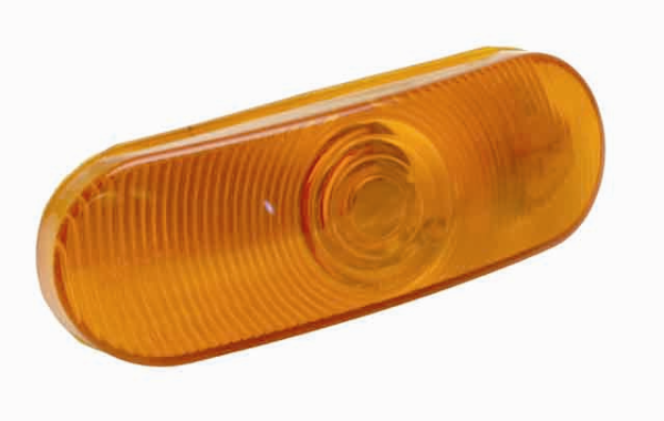 6 Inch Oval Amber Incandescent Front Park and Rear Turn Light Grommet Mount Standard Plug