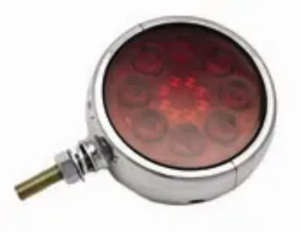 4-Inch Round Double-Face LED Lollipop Signal Light – Red/Amber, 32 Diode, Chrome Housing