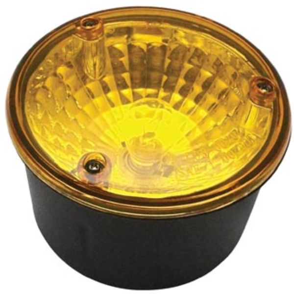 4 Inch Round Amber Front Park Turn Light Canister Style 2 Post Mount