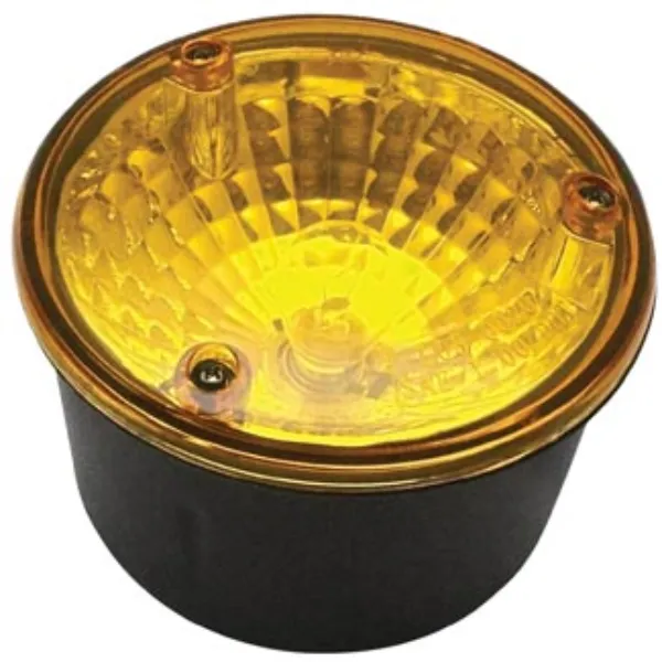 4-Inch Round Amber Front Park & Turn Light – Canister Style, 2-Post Mount