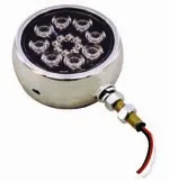 4" Round Double-Face Red & Amber LED Lollipop Signal Light – Clear Lens, Chrome Housing