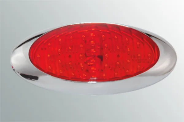 40-Diode Red LED Stop, Turn & Tail Light with Chrome Bezel