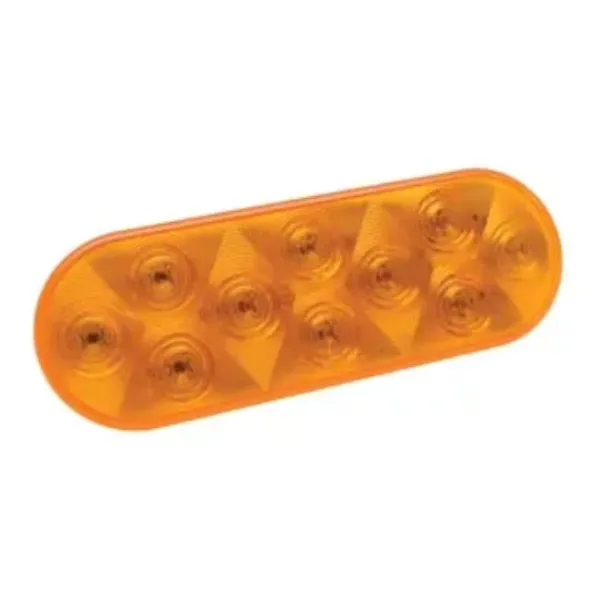 6-Inch Oval Amber LED Front Park & Rear Turn Light – 10 Diode, Grommet Mount, Standard Plug
