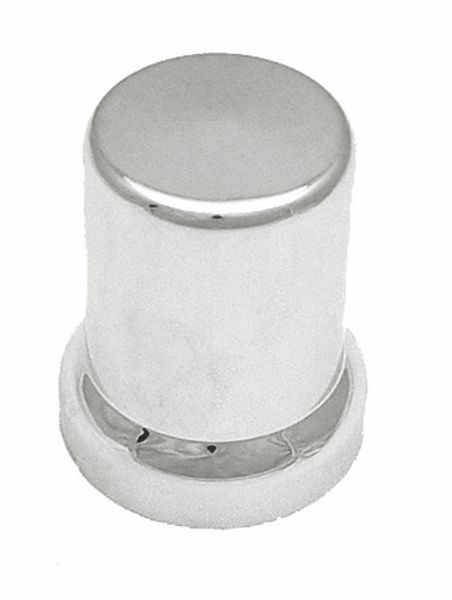 33mm Round Lug Nut Cover with Flange Chrome Plastic