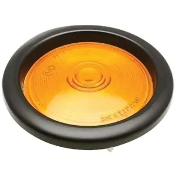 4 Inch Round Amber Incandescent Front Park/Turn Light with Grommet & Pigtail
