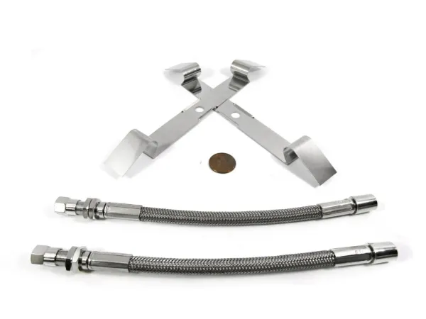 Universal 9 Inch Stainless Steel Braided Valve Stem Extension Kit