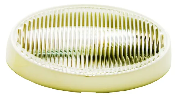 12V Oval Exterior Porch Light – Incandescent, Clear Lens, No Switch