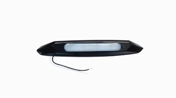 11-Inch Surface-Mount LED RV Porch Light – White & Amber LEDs, Built-In Switch, Black Housing