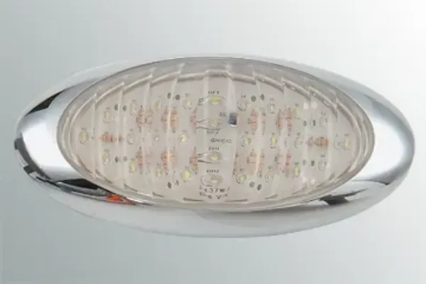Round Utility LED Light – 16 White LEDs with Chrome Bezel