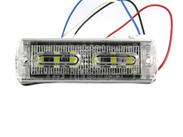 3.625 Inch Class I Ultra Slim LED Warning Light – White, 6 LED, Surface Mount, 12-24V
