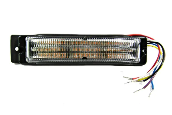 Class 1 Amber/White LED Warning Lighthead – 18 LED, 13 Flash Patterns, 12–30V, IP67 Surface Mount