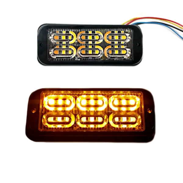 Class 1 Double-Stack Amber LED Warning Lighthead – 18 LED, 37 Flash Patterns, 10–24V