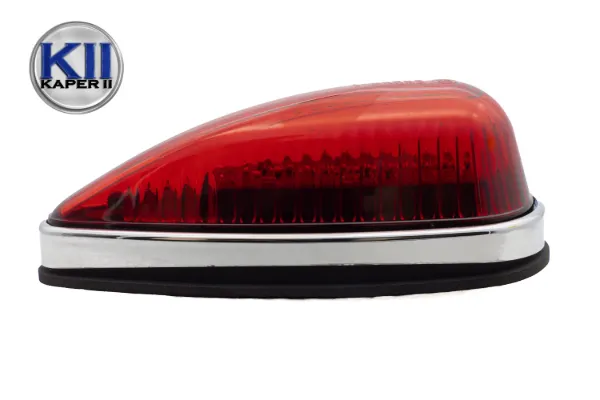 Signature Series Teardrop Red 14-SMD LED Marker & Clearance Light – Curved Chrome Base