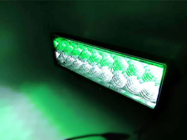 Off Road White and Green LED Light Bar Double Row Combo Beam 54W 11.2 Inch Aluminum Housing PC Lens