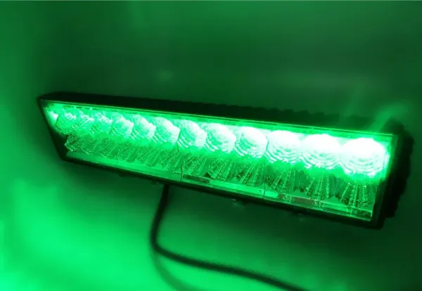 14.5" Double-Row White & Green LED Off-Road Light Bar – 72W, Aluminum Housing, Polycarbonate Lens