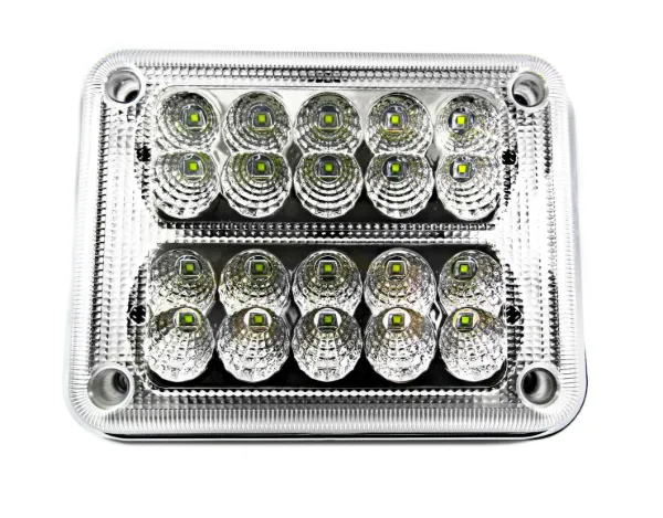 12V LED Scene Light – 1,615 Lumens, 20 Diode Wide Beam, Chrome Base with Gasket