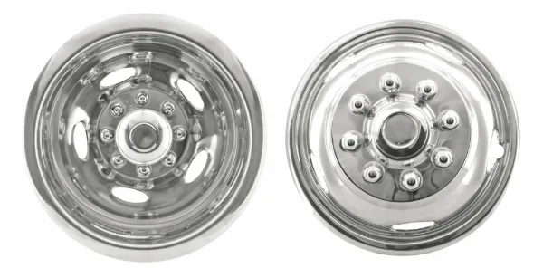17" Wheel Simulator Set – Dodge & Chevy, 8 Lug, 5 Hand Hole, Snap-On with Pop-Out Center