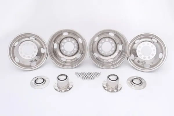19.5" × 6" Chevy/GMC P-30 Wheel Simulator Set – 5/10-Lug, 7.25" Bolt Circle, 5 Hand Holes