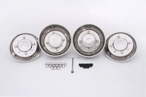 19.5 Inch Wheel Simulator Set – 8 Lug, 275mm Bolt Pattern, 4 Hand Hole, Low Profile with 5.5 Inch Front Pop-Offs