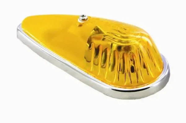 Amber Teardrop Incandescent Cab Marker & Clearance Light – Chrome Base