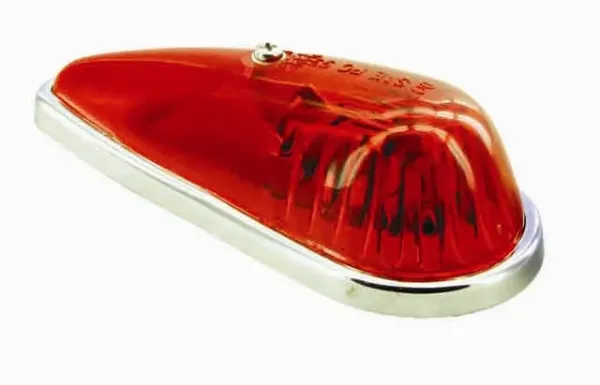 Red Teardrop Incandescent Cab Marker & Clearance Light – Chrome Base
